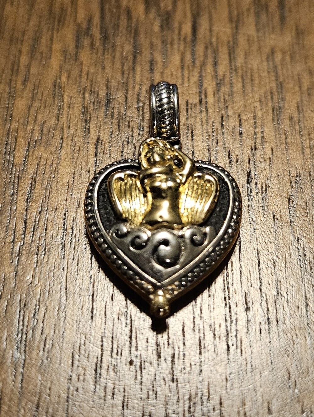 Konstantino Silver and Gold Angel Heart Pendant
